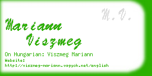 mariann viszmeg business card